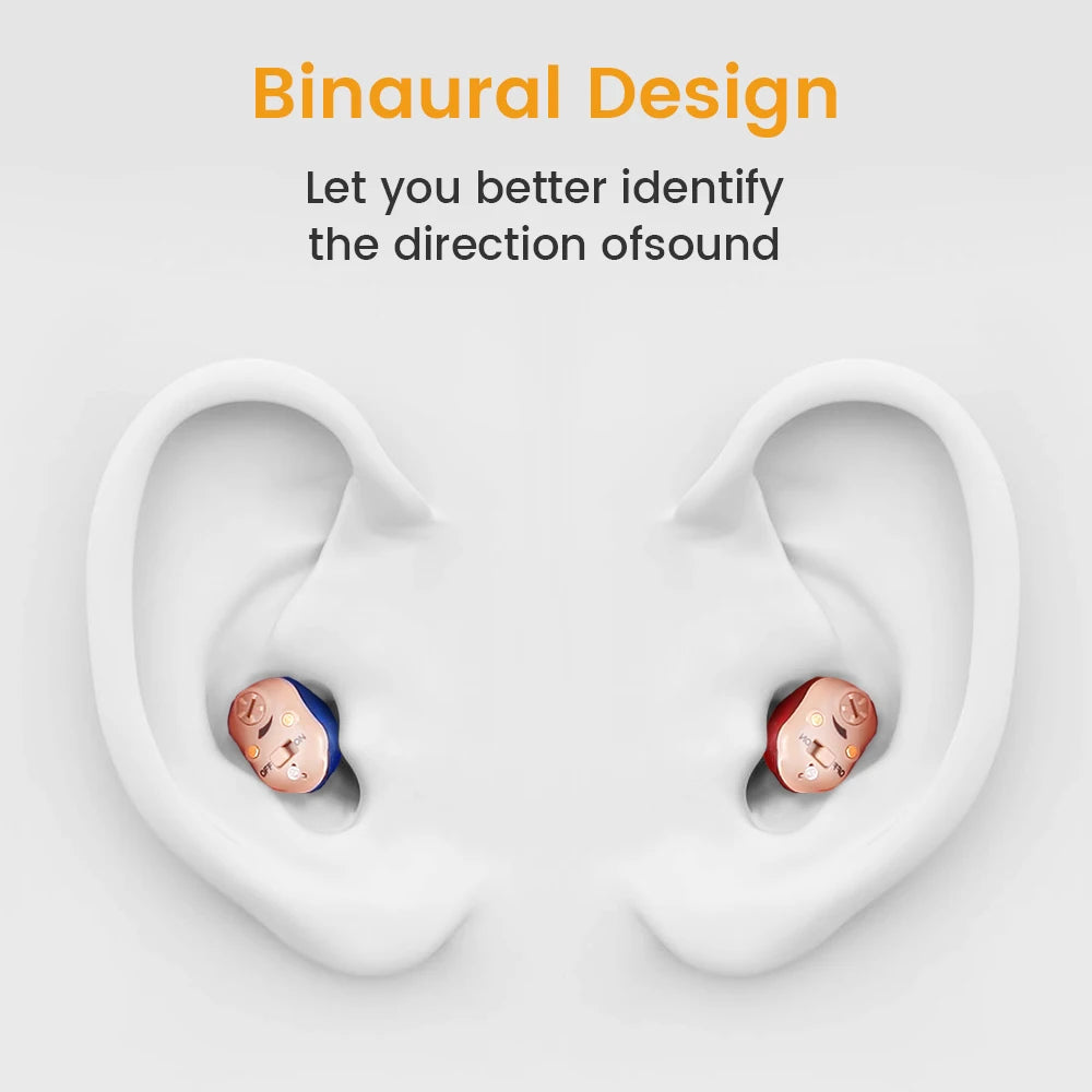 Elderly Hearing Aid Rechargeable ITE Deaf The Listening Device Mini Wireless Sound Amplifier Invisible Hearing Aids Headphones
