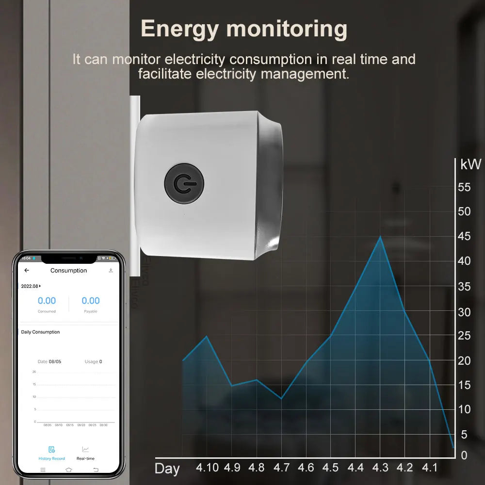 eWelink Smart Socket EU16A/20A Wifi Smart Plug With Power Monitor Smart Life APP Remote Control Support Google Assistant Alexa