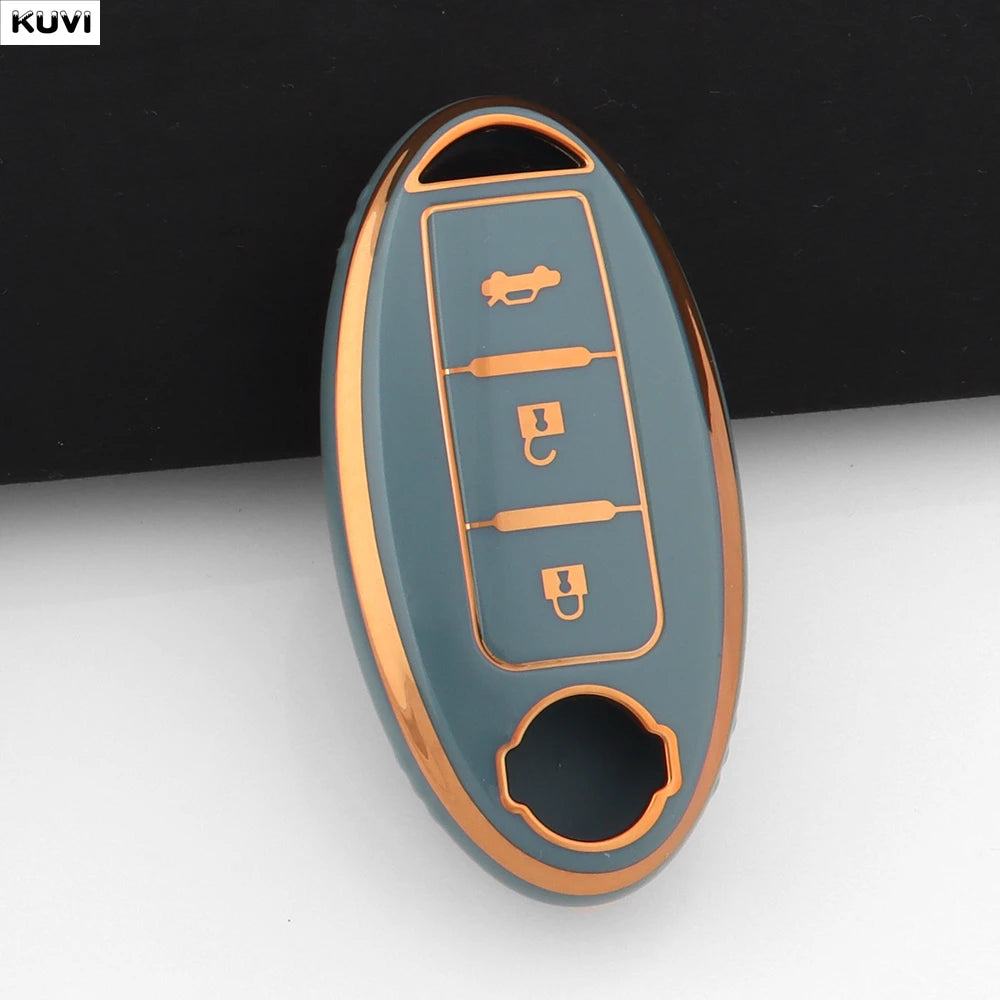 3 Button TPU Car Key Case Cover For Nissan Micra Murano Juke Alissa Pulsar X-trail Note Almera Altima Auto Keychain Protector