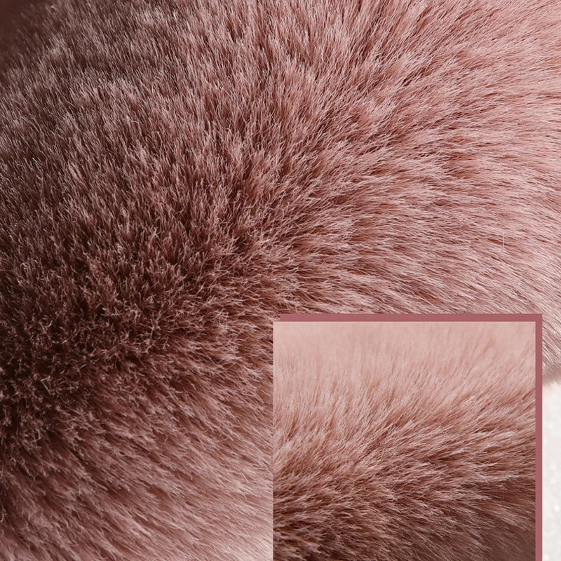 Plush Car Seat Cover Universal Front Backrest Winter Warm Long Faux Fur Non-Slip Seat Cushion Pad  Automobiles Seat Protector