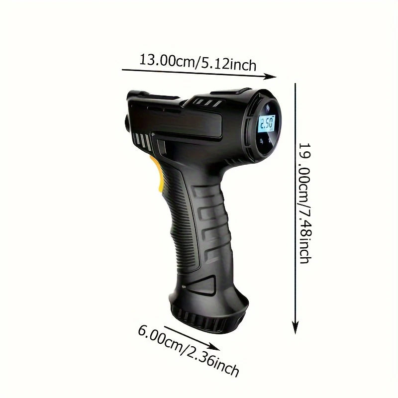 1 Set Car Mounted Inflation Pump Handheld Smart Home Car Motorcycle Portable Tire Inflation Pump Black Portable