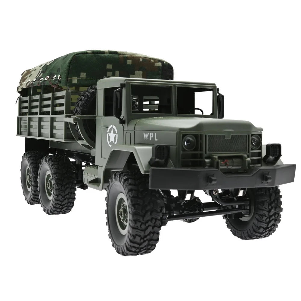 Wpl Naughty Dragon B16 1 6wd Military Truck With Canvas Rc Car Climbing Remote Control Plaything Holiday Birthday Gift Boy