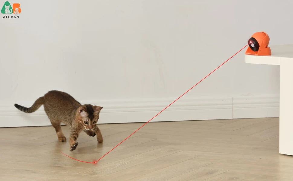 ATUBAN Automatic Cat Laser Toys, Interactive Cat Toys Built-in Real Motion Sensor, Multi-Angle Adjustable Rechargeable Pet Toys