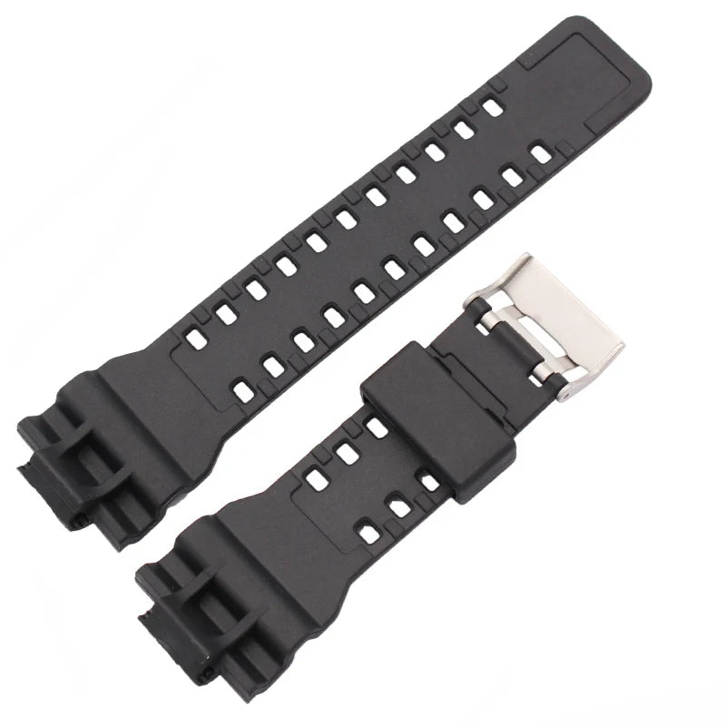 16mm Pu Black Watchband Men Sport Diving Silicone Watch Band For G-S Strap