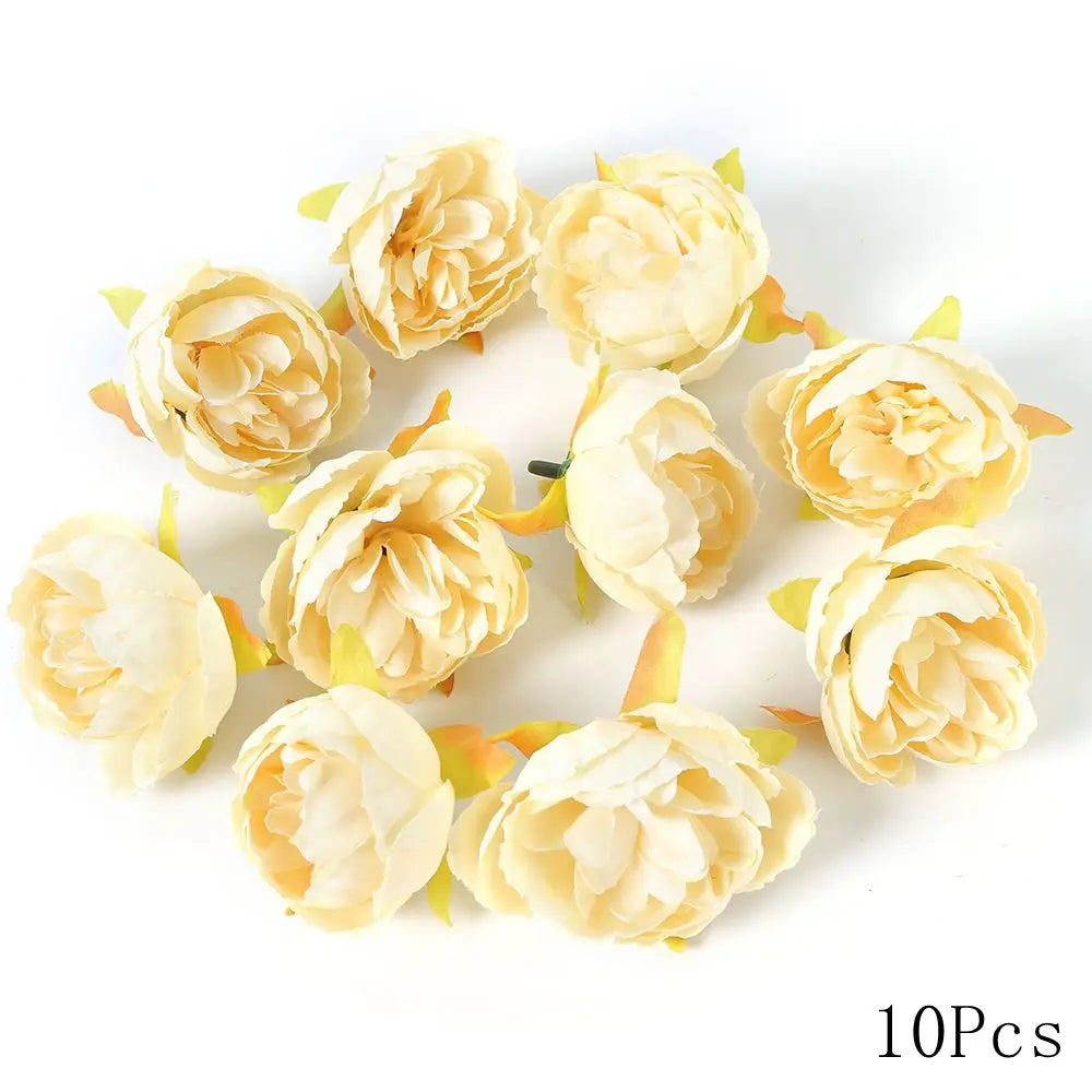 Yellow Artificial Flowers Heads Silk Fake Flowers for Home Decor Party Wedding Decoration DIY Valentine's Day Gifts Accessories