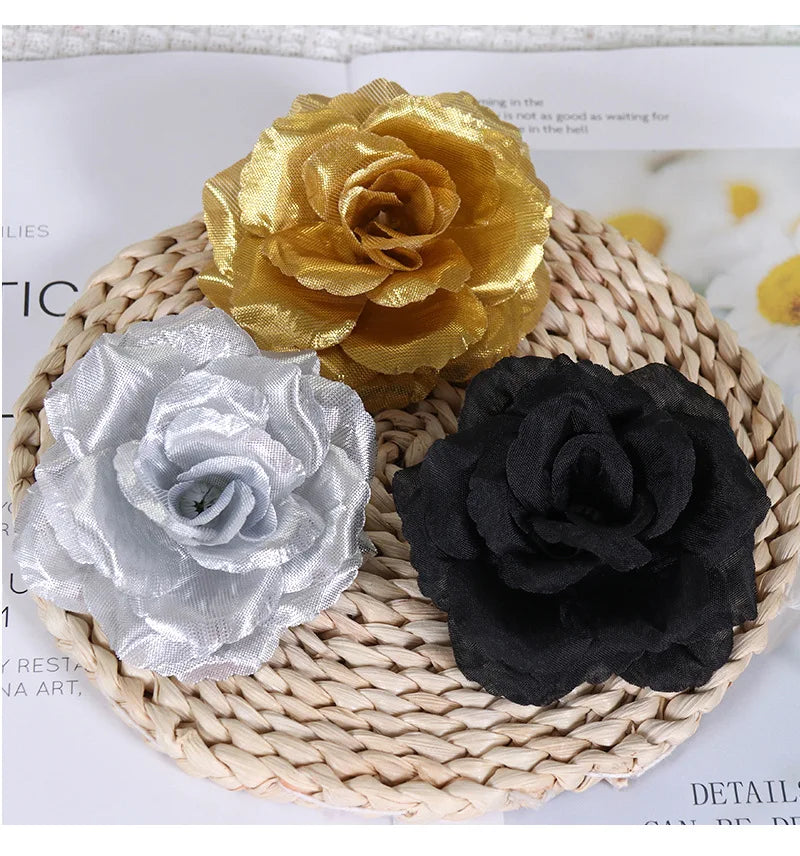 10pcs 10cm Artificial Roses Flower Heads DIY Wedding Home Decoration Party Festival Supplies Fake Flowers