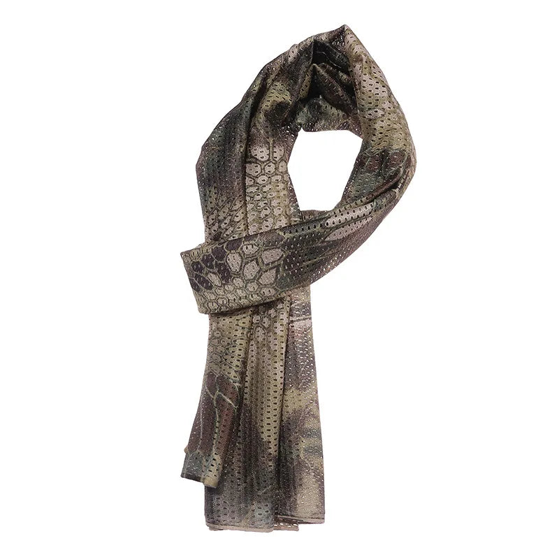 Large Camouflage Scarf Sniper Hunter Mesh Face Scarf Men Riding Cycling Veil Camping Hunting Fishing Hiking Scarves