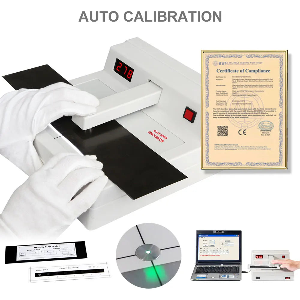 YUSHI DM3011 Portable Industrial Digital LED Transmission Black White Densitometer NDT With Density Step Tablet