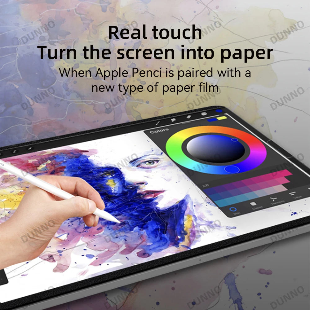 Paper Feel Screen Protector Film for iPad Air 11in 2024 Pro 11/12.9 Air 4 5 10/9/8/7th Generation Removable Magnetic Attraction