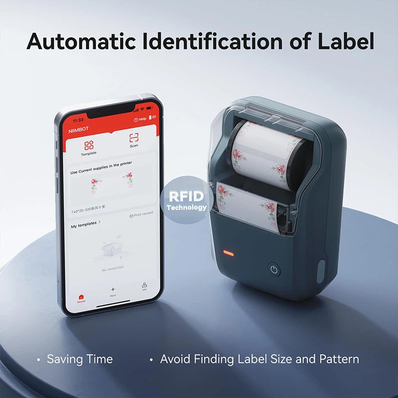 Niimbot B1 Mini Label Printer Adhesive Portable Printer 2 Inch Thermal Paper Round Labels Maker Machine For Tag Cable Printing