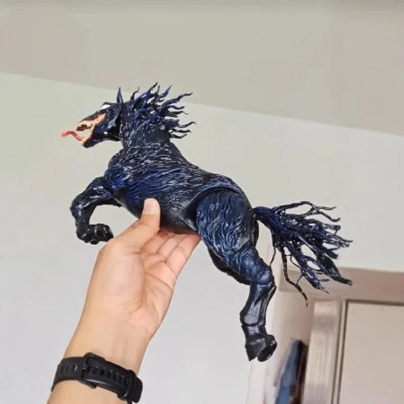 New Venom Horse Action Figure Joint Movable Toys Change Face Statue Model Doll Collectible Decorate For Kids Toy Gift