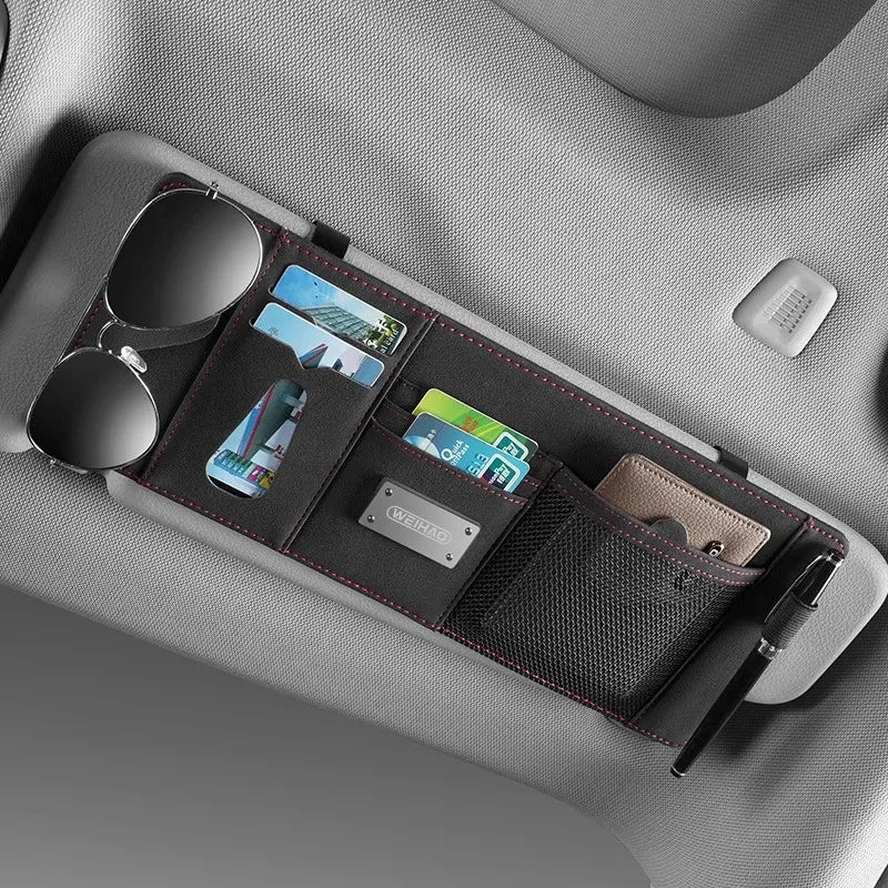 New Arrival Car Sun Visor Bill Pen Business Card Holder Organizer Storage Box Sunglasses Clip Stowing Tidying Car Accessories