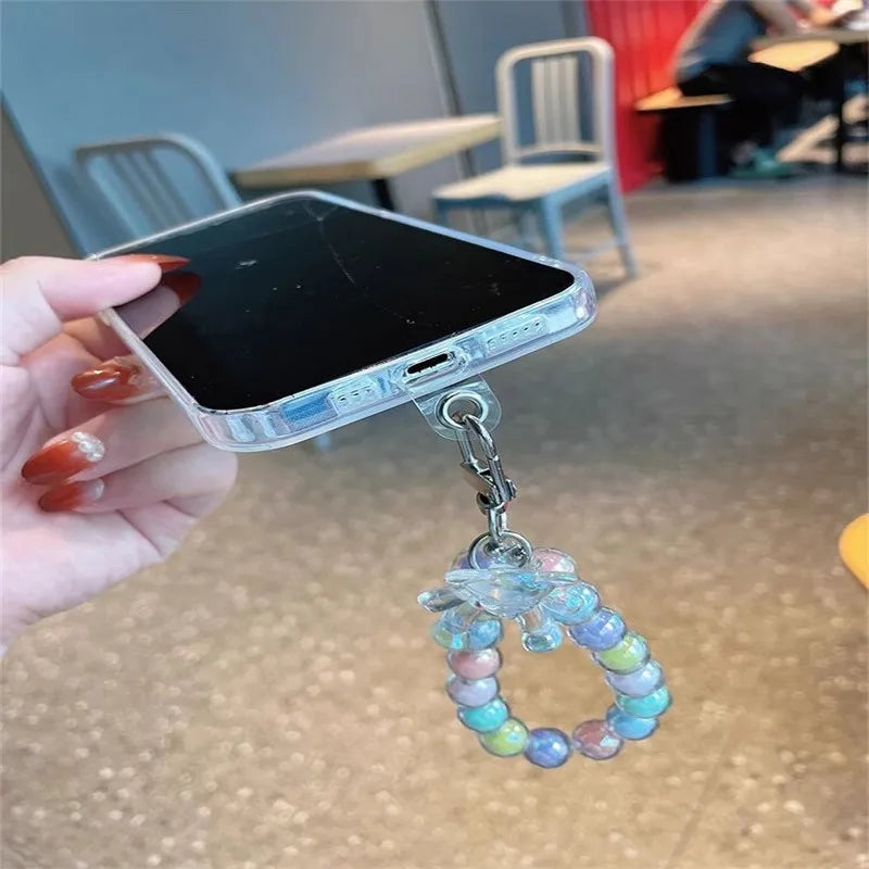 1-100PCSTransparent Flexible Mobile Phone Lanyard Cads Mobile Phone Universal Lanyard Transparent Lanyard Sticker Strap Clip Pen