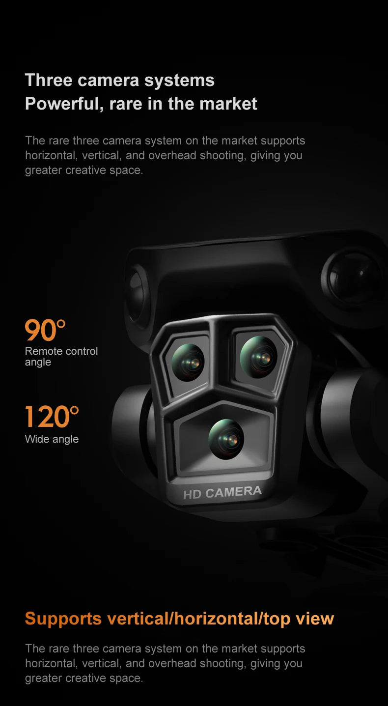 K6 MAX Triple-Camera Drone 4K HD Optical Flow Positioning 360° Obstacle Avoidance Foldable Quadcopter Wifi FPV RC Toys Dron