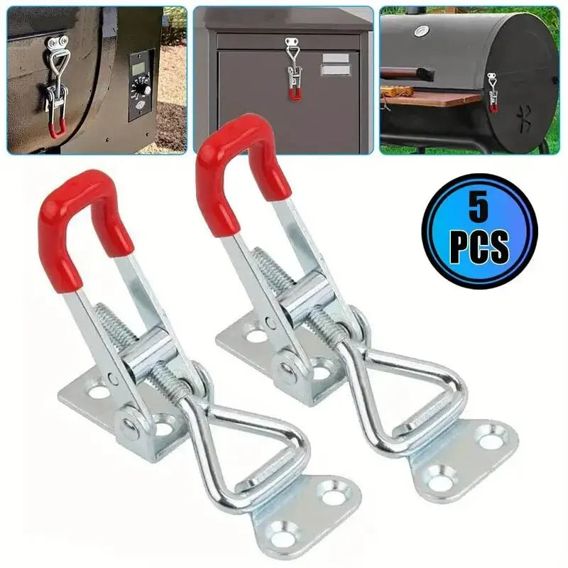 2/5pcs Adjustable Toggle Clamp Latch Heavy Duty Toggle Latches Holding Capacity Pull Latch Clamp For Smoker Lid Jig Tool Box Cas