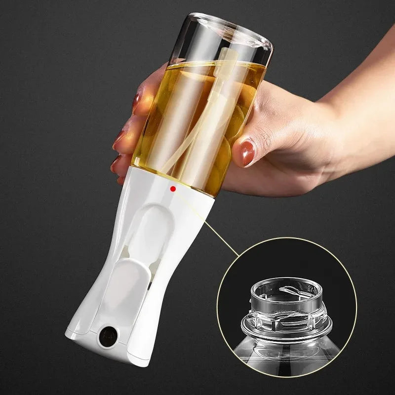 1PCS Black Transparent Kitchen Oil Bottle Cooking Oil Spray Olive Oil Bottle Fitness Barbecue Spray Oil Dispenser Household