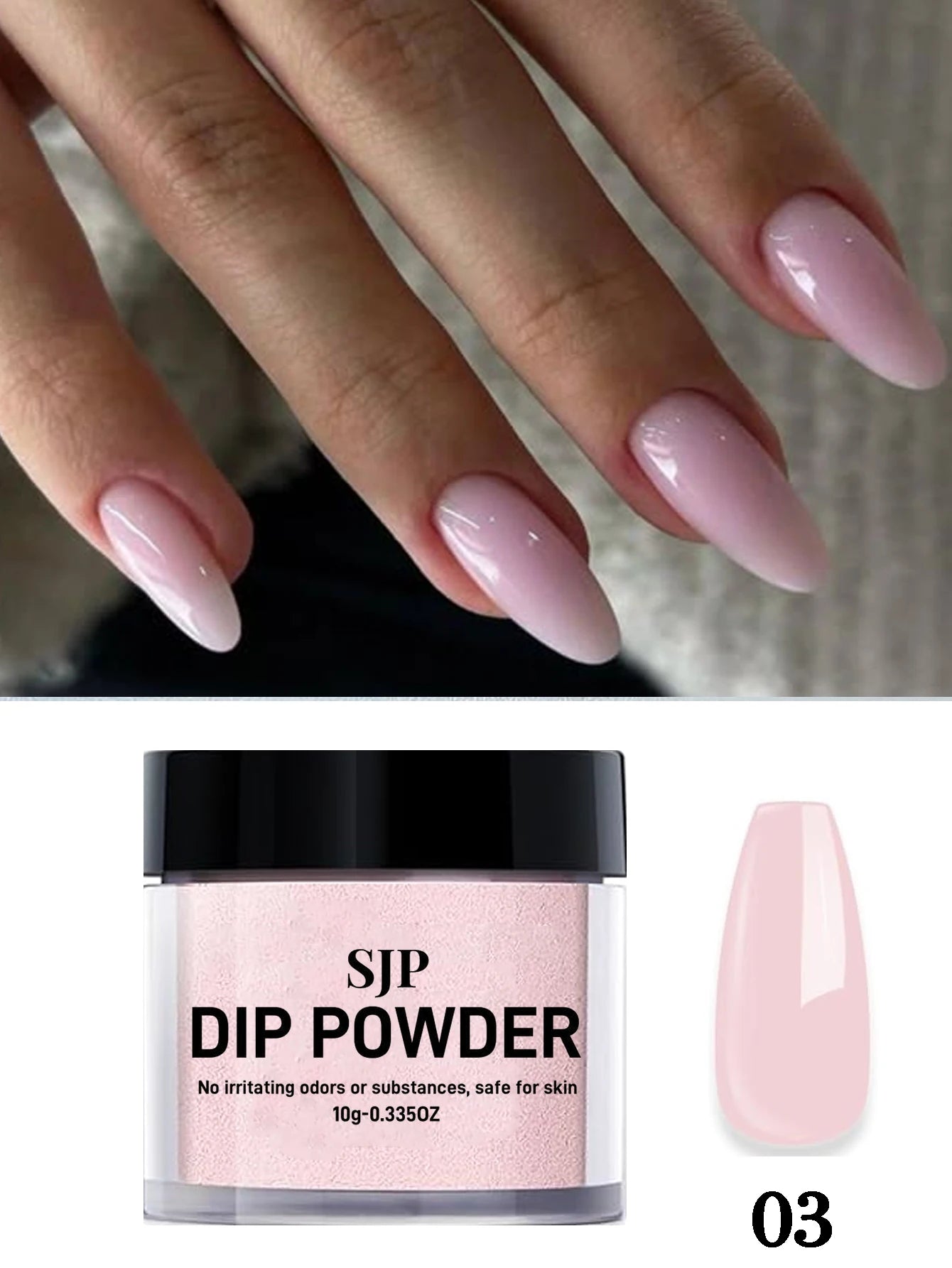10 G Nail Dip Powder for French Manicure, Color Dip Powder, Suitable for Home Nail Salon DIY, Long Lasting, No Curing Manicure L
