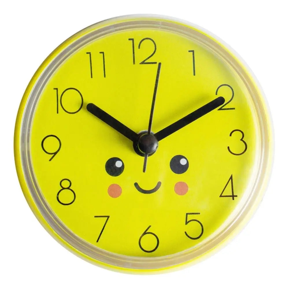 Mini Sucker Wall Clock Bathroom Anti-Fog Waterproof 7cm Kitchen Toilet Small Quartz Table Clock