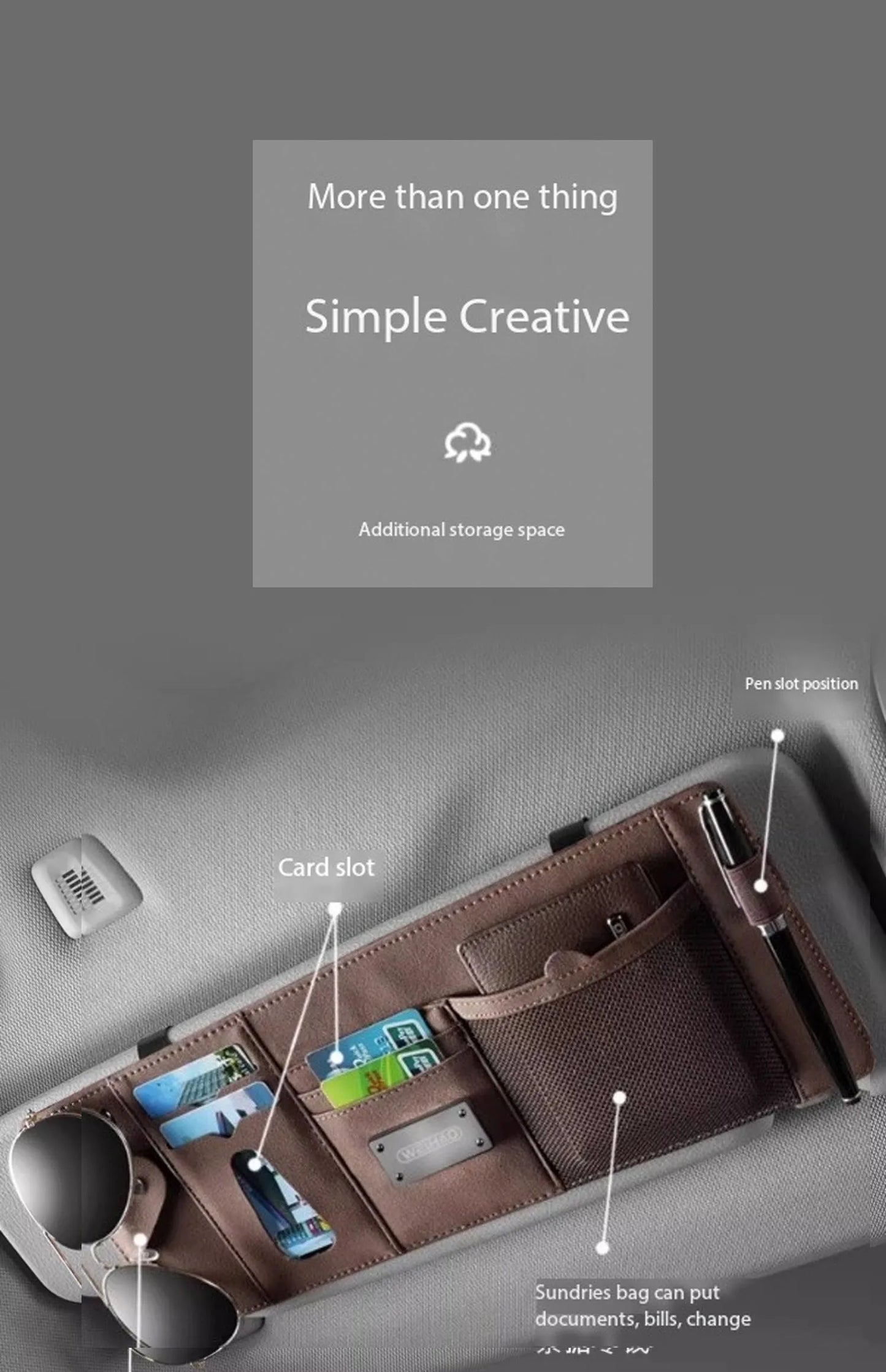 New Arrival Car Sun Visor Bill Pen Business Card Holder Organizer Storage Box Sunglasses Clip Stowing Tidying Car Accessories