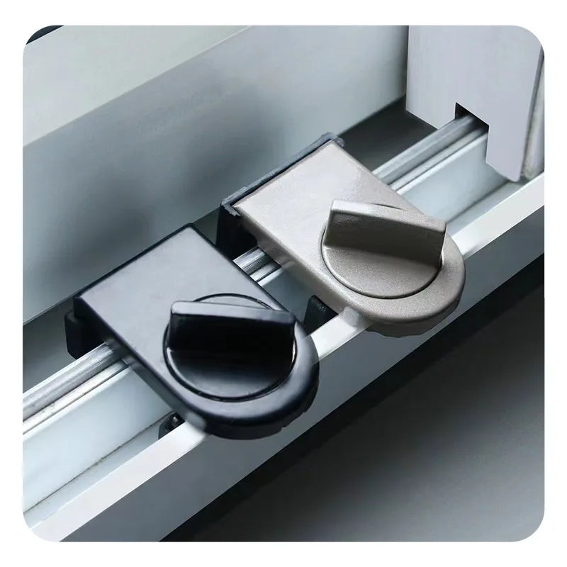 High-Rise Sliding Window Anti-Fall Lock, No-Drill Anti-Theft Safety Buckle, Adjustable Push-Pull Door Limiter, Durable Secure