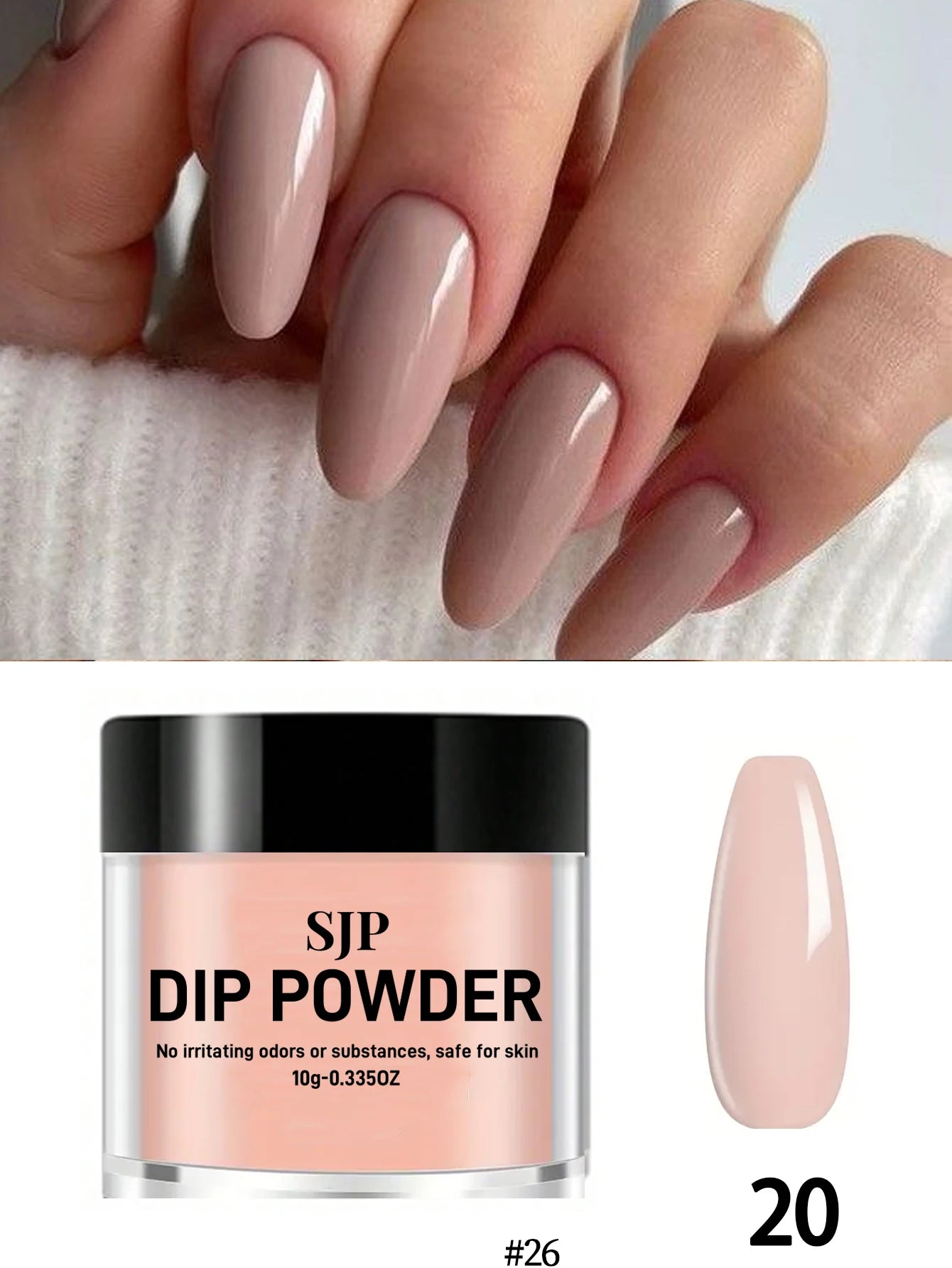 10 G Nail Dip Powder for French Manicure, Color Dip Powder, Suitable for Home Nail Salon DIY, Long Lasting, No Curing Manicure L