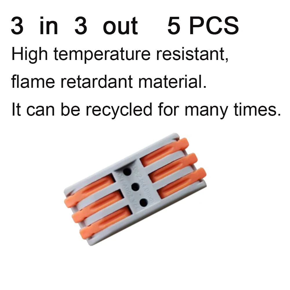 1 in Multiple out Quick Wiring Connector Universal Splitter Wiring Cable Push-in Can Combined Butt Home Terminal Block SPL 222