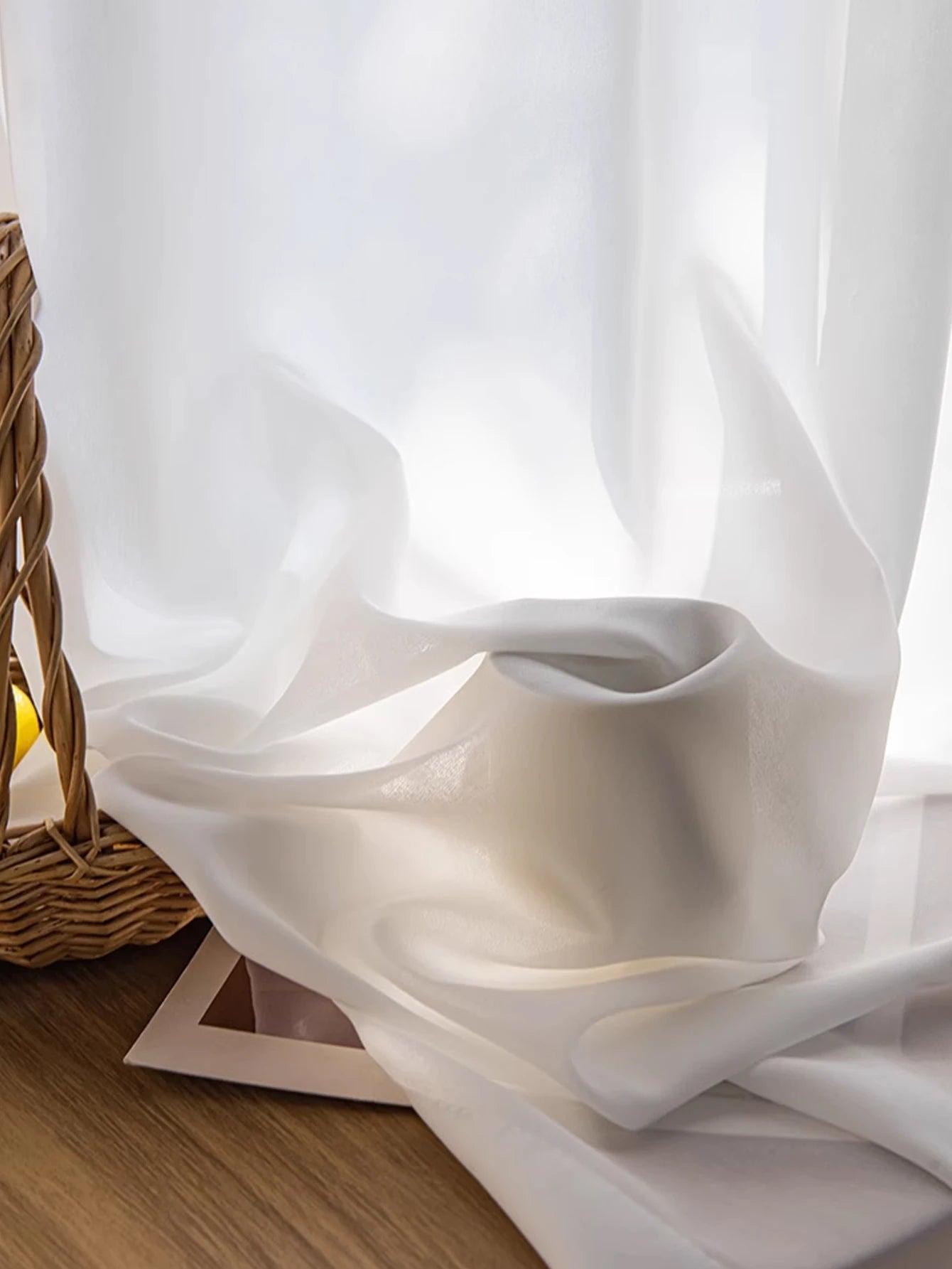 1pc Semi-blackout Pasted curtain Adhesive Curtain No Punching Installation Balcony White Self-adhesive Gauze Bedroom Bay Window