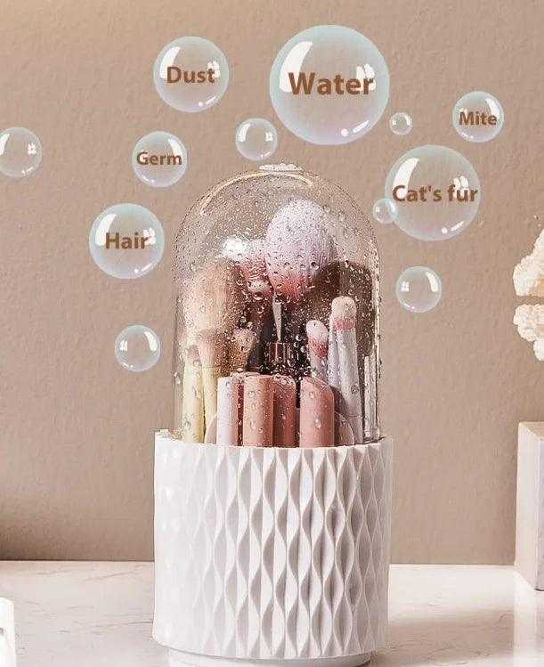Rotary lid makeup brush storage barrel lipstick cosmetics dustproof storage barrel dormitory desktop simple pencil case
