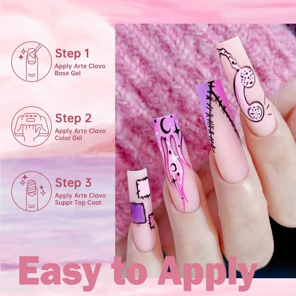 Arte Clavo HEMA TPO FREE Gel Nail Polish Jelly 15ml LED Nail Gel Hybrid Varnish Matt Top Base Coat Nail Art Gellak Primer