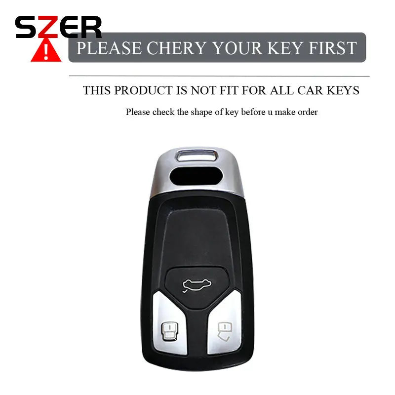 Leather TPU Car Key Case Cover For Audi A4 B9 A5 A6 8S 8W Q5 Q7 4M S4 S5 S7 TT TTS TFSI RS Protector Shell Fob Accessories