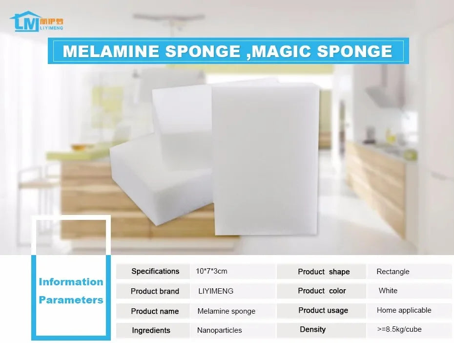 50pcs White Magic Melamine Sponge Eraser Kitchen Office Bathroom Clean Accessory/Dish Cleaning Nano 100*70*30mm
