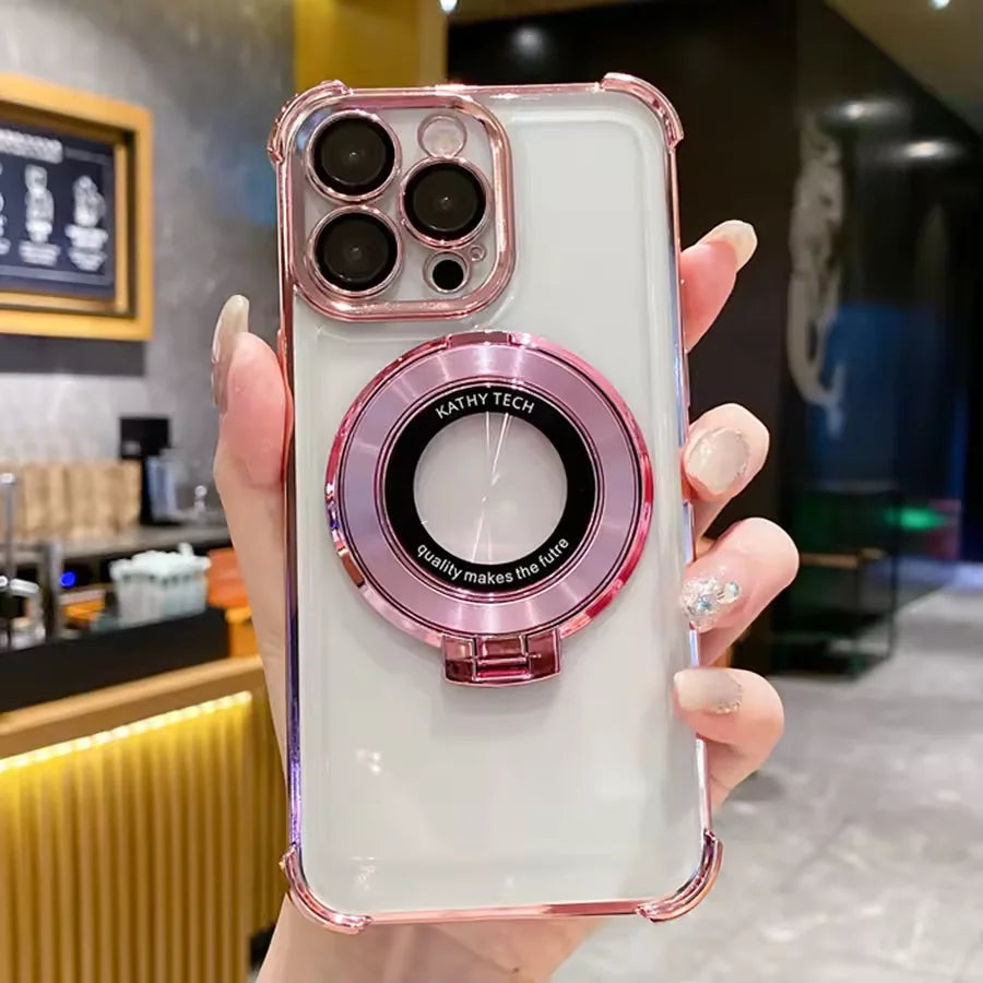 Luxury Plating Holder Phone Case For Infinix Note 60 50 30 40 Pro 50X 50S Smart 20 10 9 8 7 6 5 Shockproof Silicone Stand Cover