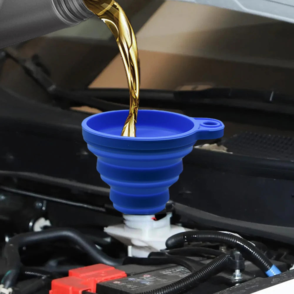 New Engine Funnel Car Universal Silicone Liquid Funnel Washer Fluid Change Portable Auto Engine Oil Petrol Change Funnel