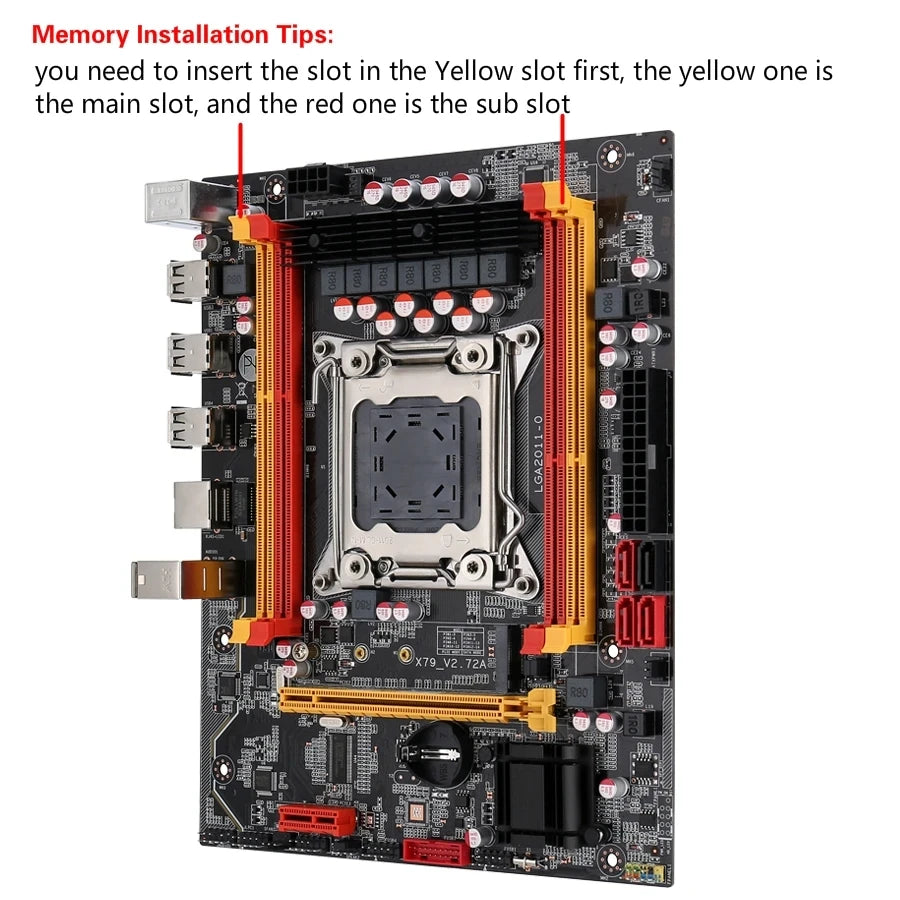 Kllisre X79 Motherboard Kit Combos XEON E5 2650 V2 LGA 2011 CPU 1pcs X 16GB Memory DDR3 1600 ECC RAM