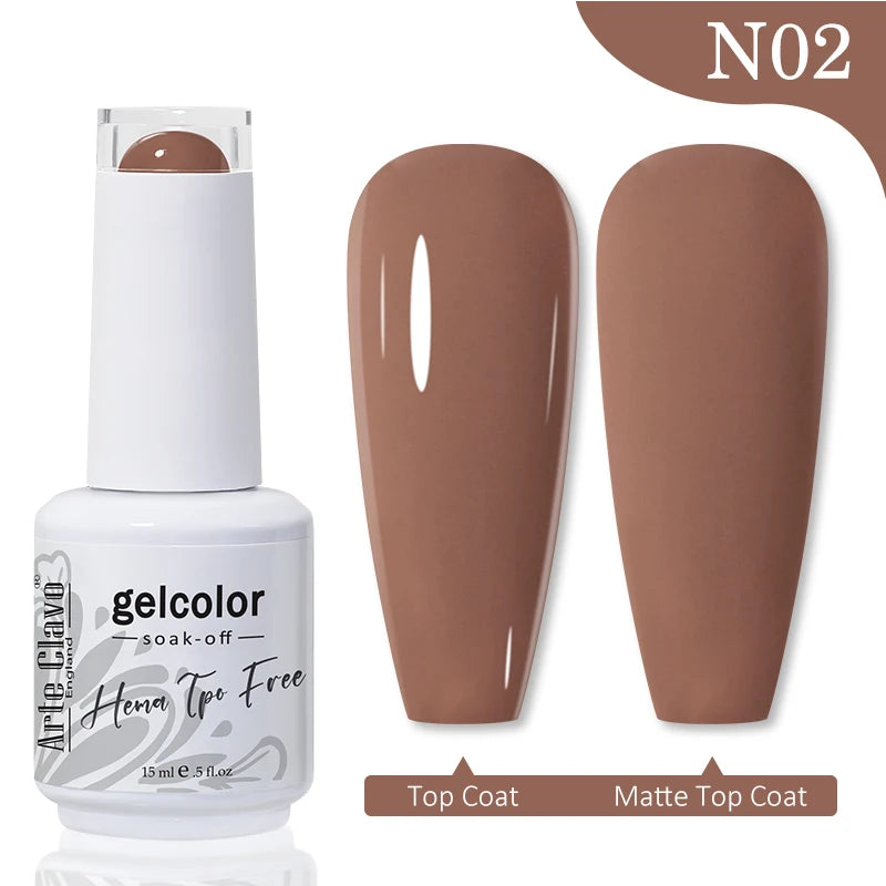 Arte Clavo HEMA TPO FREE Gel Nail Polish Jelly 15ml LED Nail Gel Hybrid Varnish Matt Top Base Coat Nail Art Gellak Primer