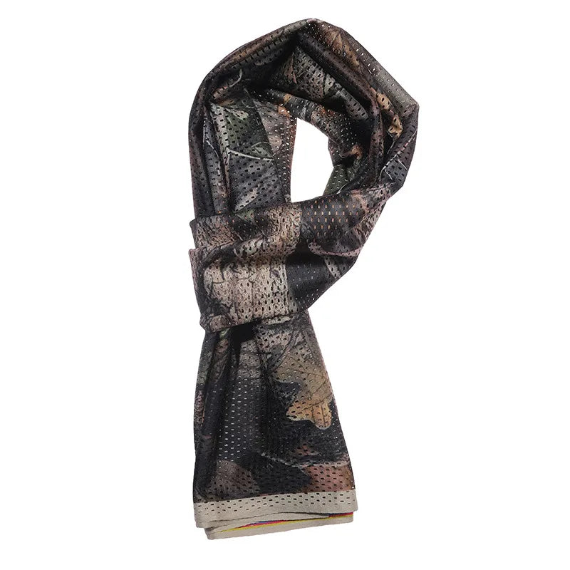Large Camouflage Scarf Sniper Hunter Mesh Face Scarf Men Riding Cycling Veil Camping Hunting Fishing Hiking Scarves
