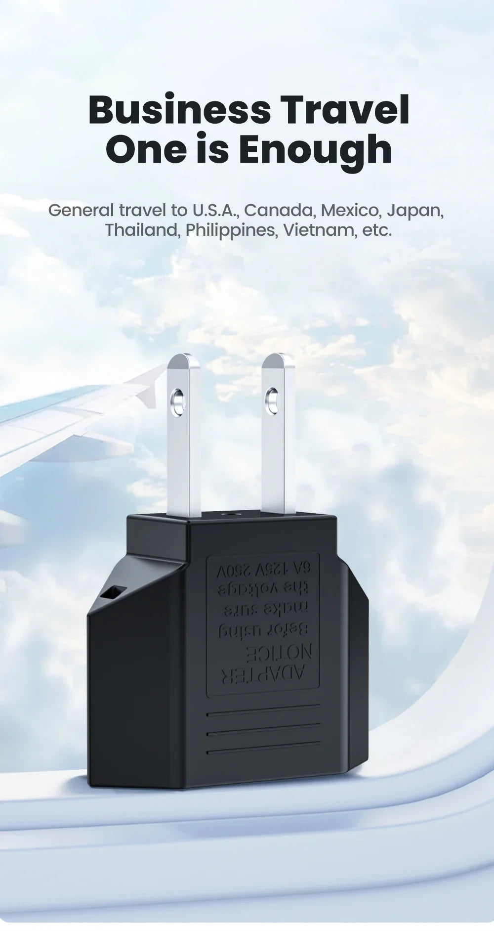 Elough US To EU Converter Plugs US America To EU European Power Adapter Travel Converter 4.0mm American To Europe Plug Adapter