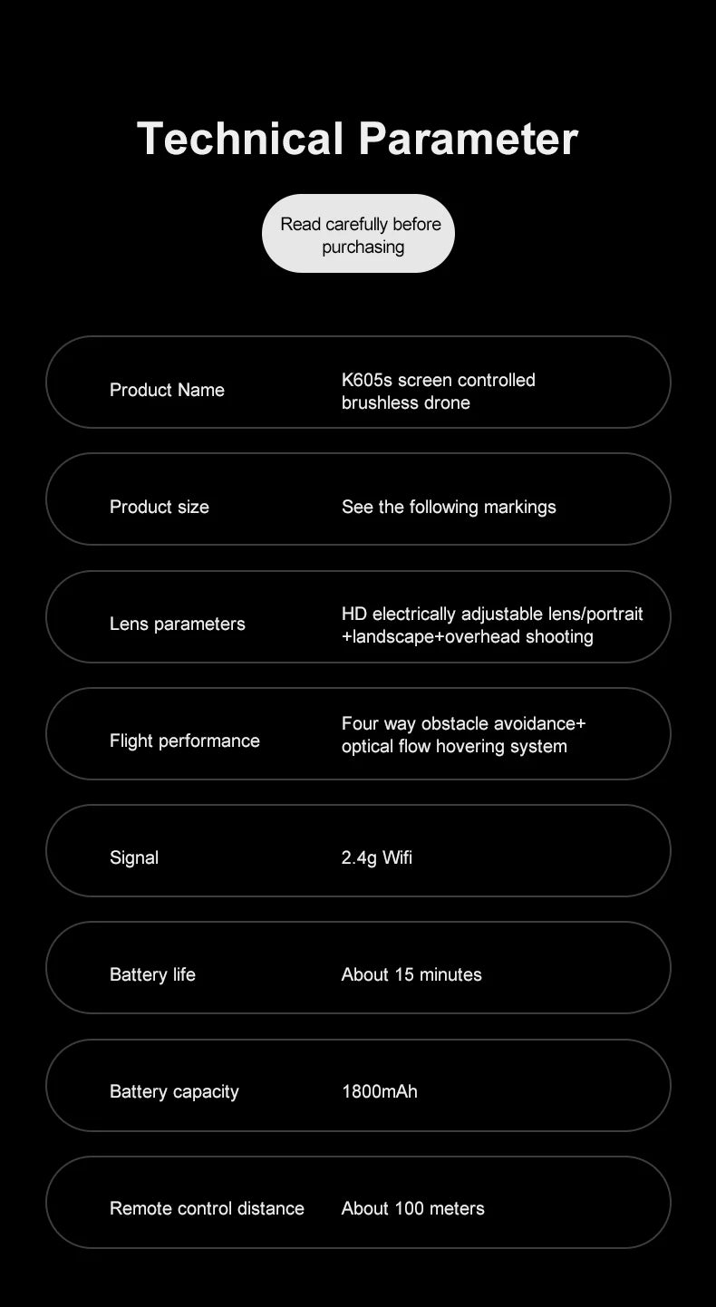 New KY605S Screen Controlled Drone 8K Three HD Camera Brushless Motor Obstacle Avoidance Foldable Quadcopter Dron RC Toys Gifts