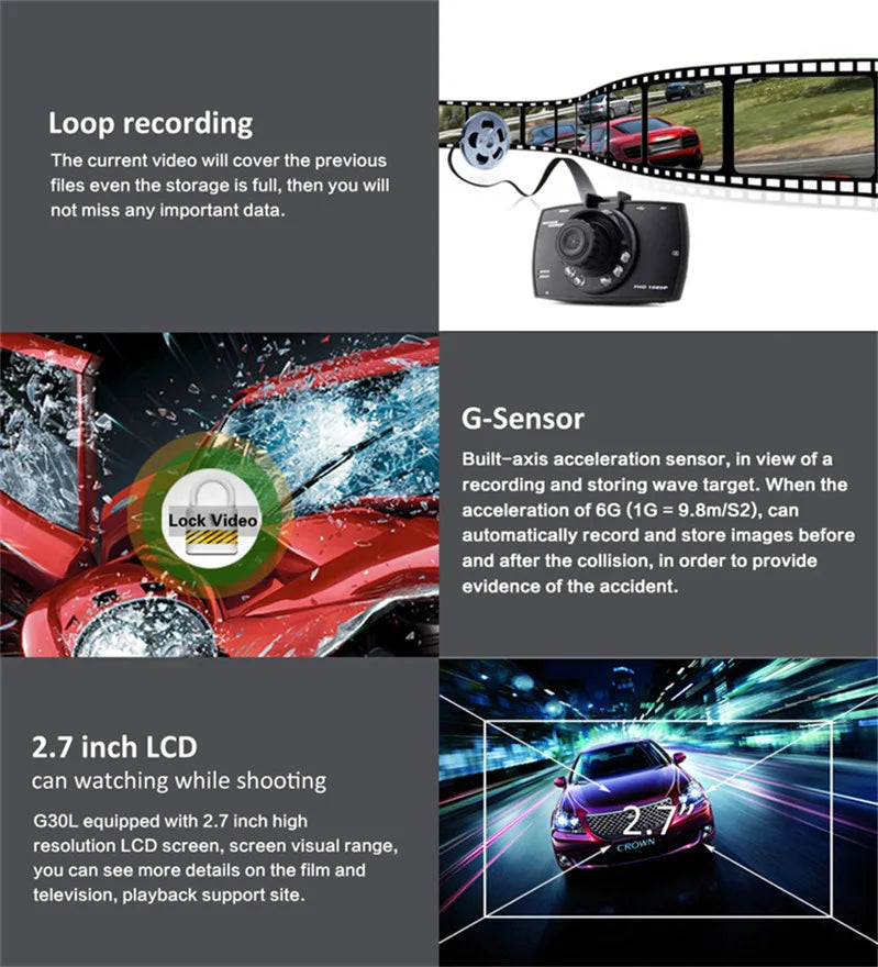 1080P Dash Cam for Cars Mini Camera Car DVR Video Recorder Front Camera for Vehicle Black Box Night Vision Car Accessories