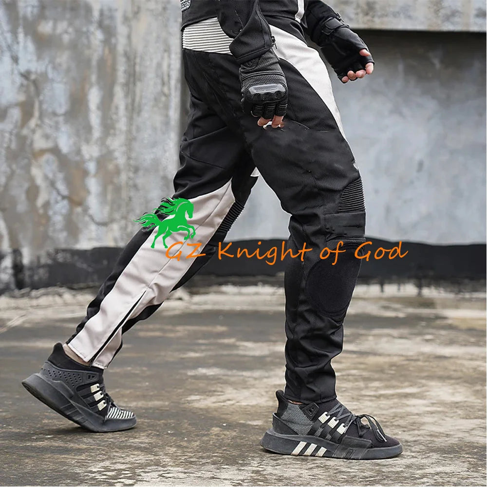 Motorcycle pants racing pants Windproof warm off-roadspeed drop trousers anti-fall wear-resistant four season trouser With gear