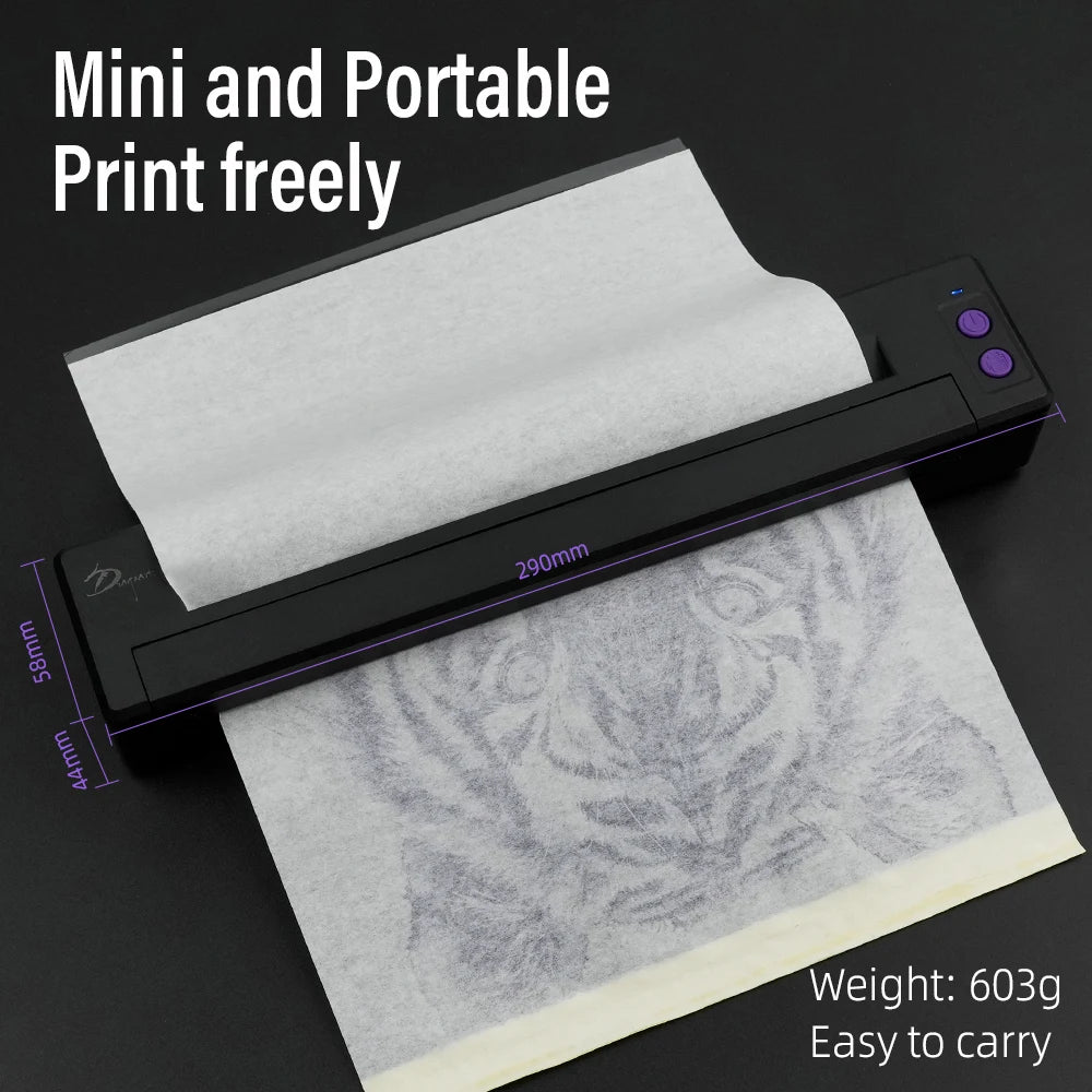 P19-Tattoo Transfer Automatic Fast Printing Wireless Portable Tattoo Stencil Printer Suitable For Small Businesses Wireless