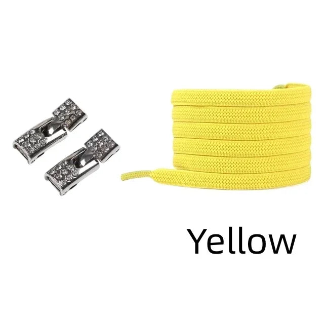 Elastic Laces Sneakers Diamond Cross Locks Shoelaces Without ties Kids Adult 8MM Width No Tie Shoe laces Rubber Bands Shoelace