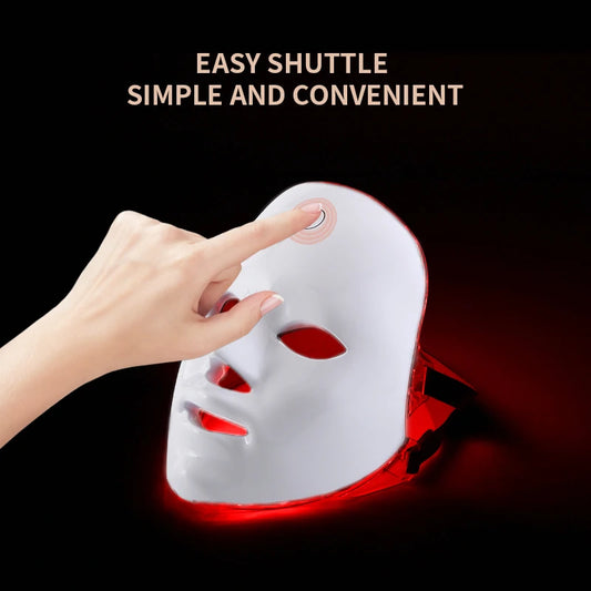 LED Facial Mask Red Light Therapy Photon Anti-Acne Wrinkle Removal Skin Rejuvenation Whitening Spa Mask Face Beauty Devices