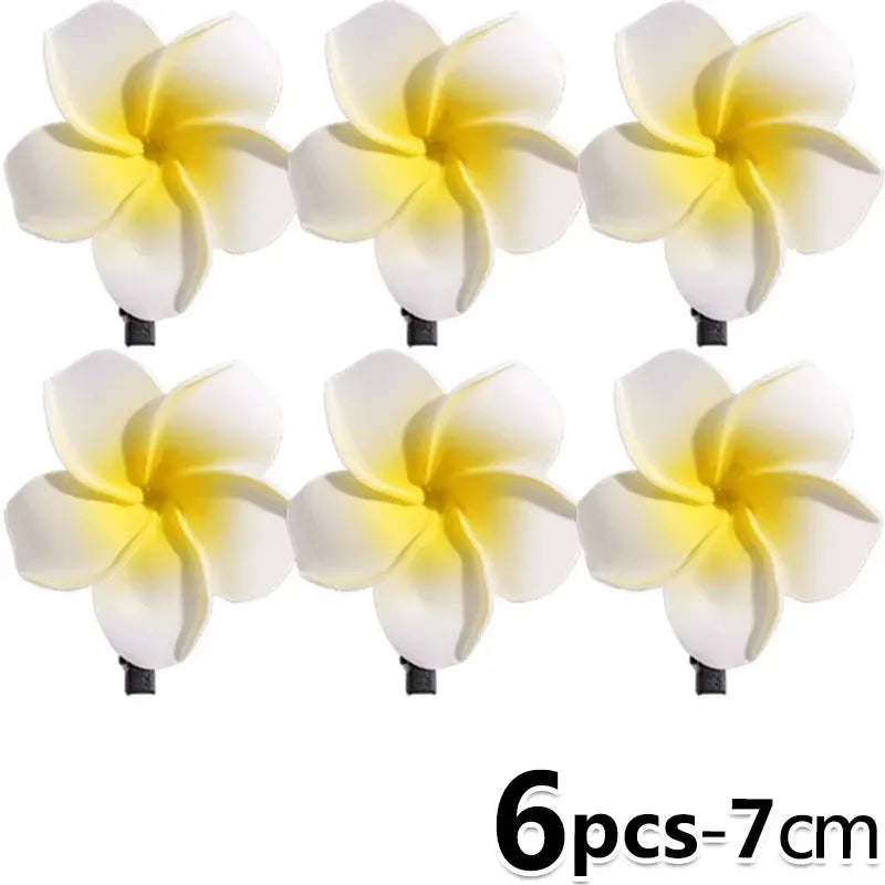 1-10pcs Plumeria Flower Hair Clips for Women Hairpins Girls Side Bangs Clips Flower Barrette Hawaiian Party Bag Hat Accessories