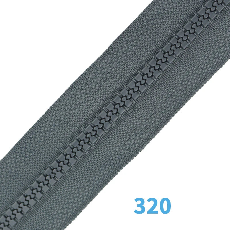 (10pcs)5# resin 60CM zipper clothing color single head open tail long down jacket cotton clothes glue teeth