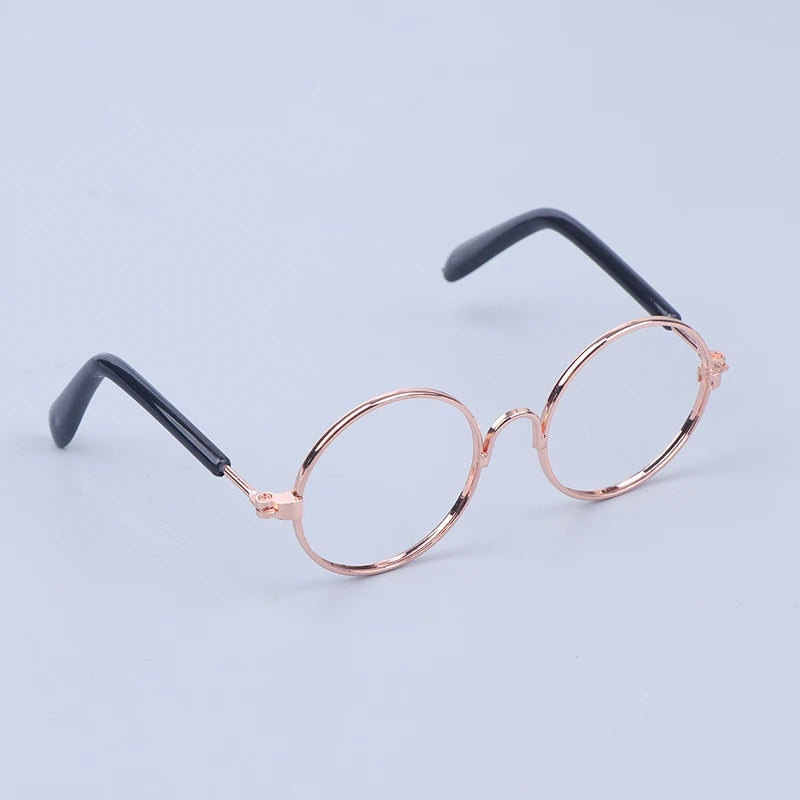 DIY Doll Dressing Accessories High Quality 20cm EXO Dolls Glasses 3 Color Round Frame Lensless Eyewear Toy Miniature Eyeglasses