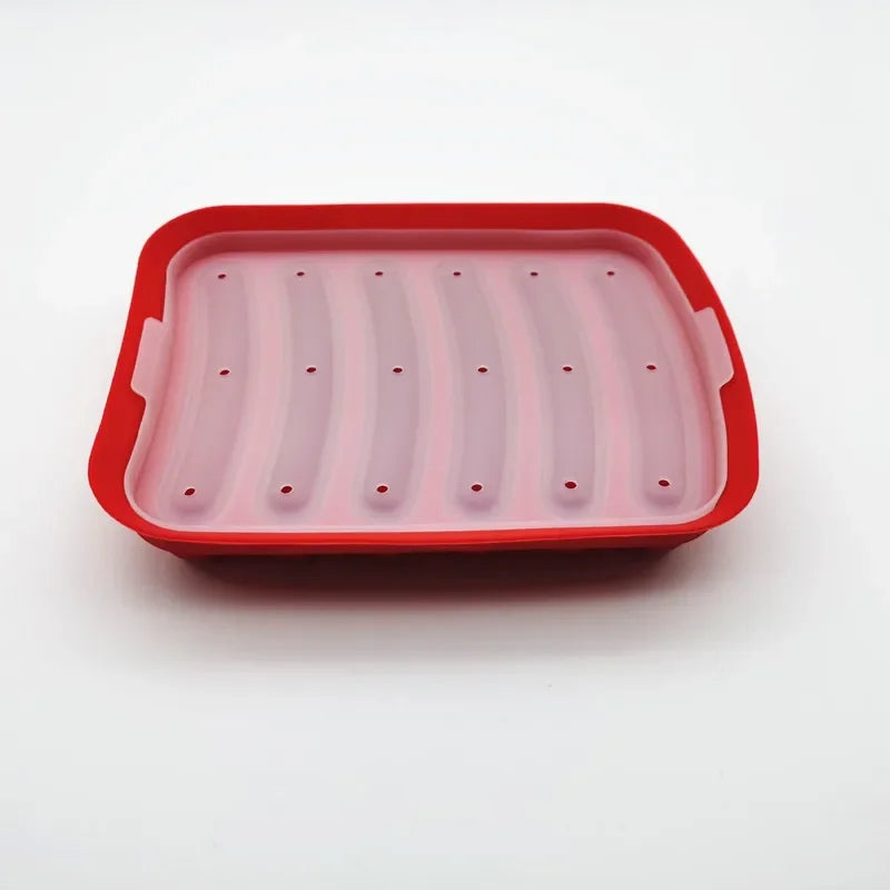 Sausage Maker Mould 6 Cavity Silicone DIY Ham Hot Dog Making Moulds With Lid Kitchen Household Sausages Cake Baking Tools Molds
