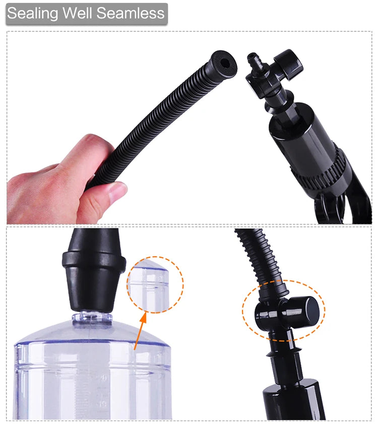 8 Inch Manual Trolley Penis Pump, Regular and Deluxe Versions Available, Negative Pressure Vacuum Penis Exerciser