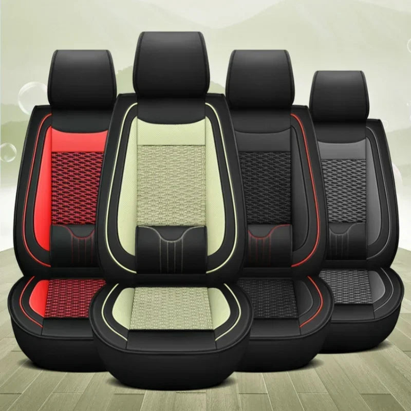 7 Seater Car Seat Covers Full Set With Waterproof Leather Compatible Automotive Vehicle Cushion Cover Universal Fit