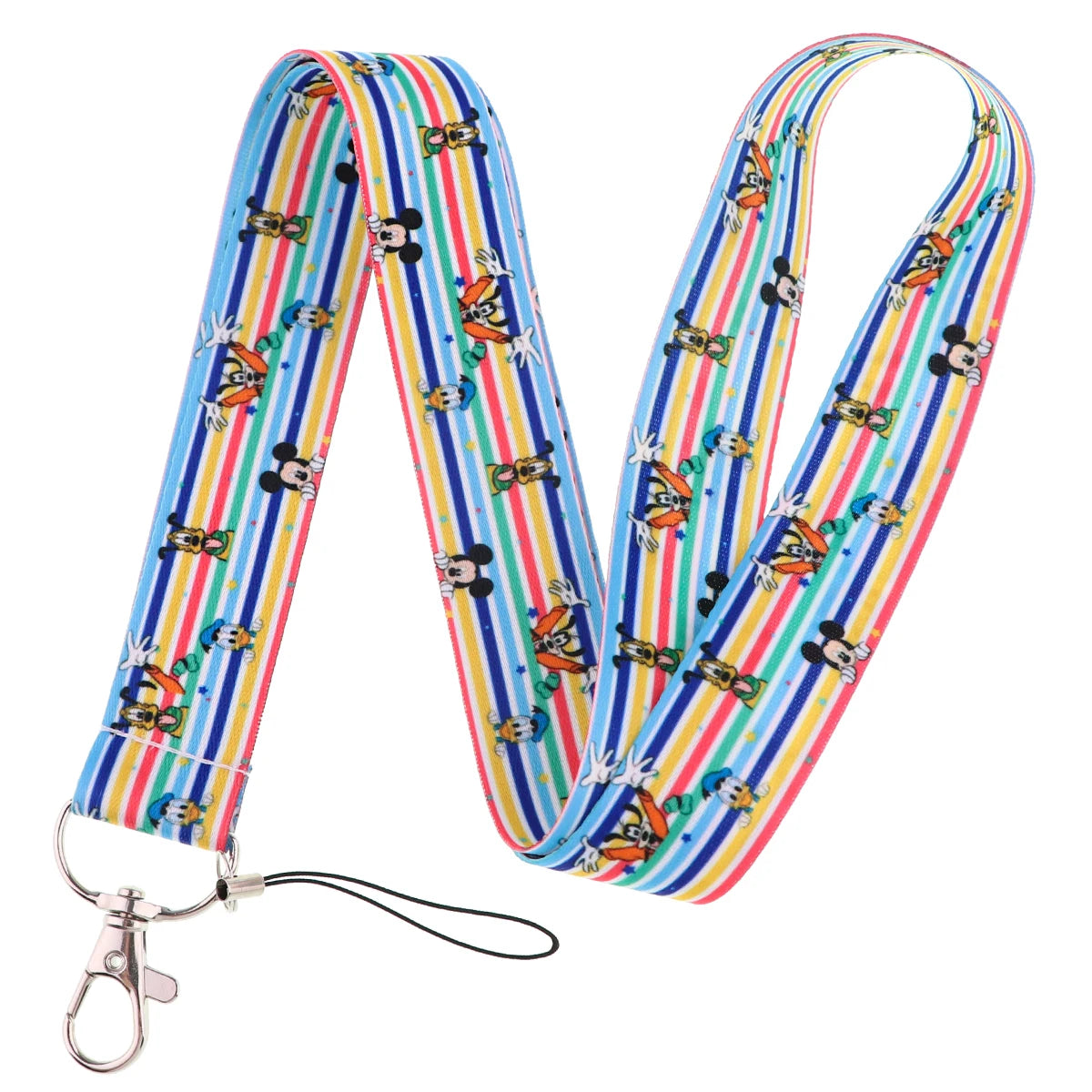 KKZ004 Mickey&Minnie Stitch Lanyard For Keys Keychain Badge Holder ID Credit Card Pass Hang Rope Lariat Phone Charm Gift